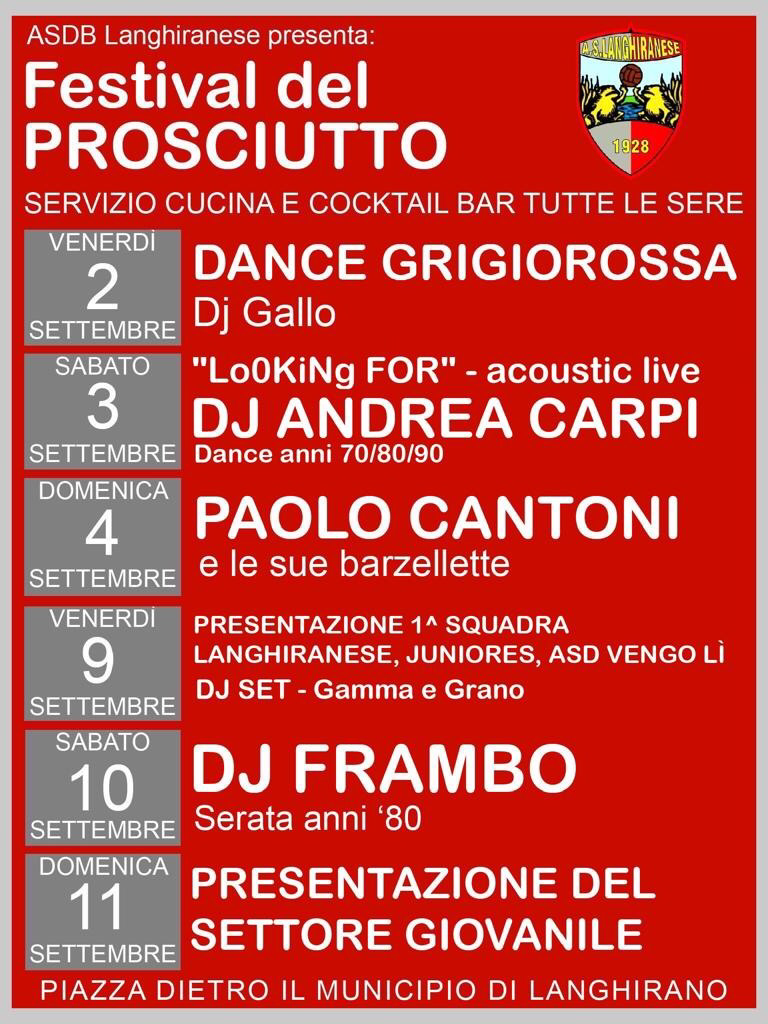 Festival Prosciutto di Parma - Locandina stand ASDB Langhiranese