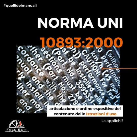 NORMA UNI 108932000 - Articolazione e ordine espositivo Istruzioni uso