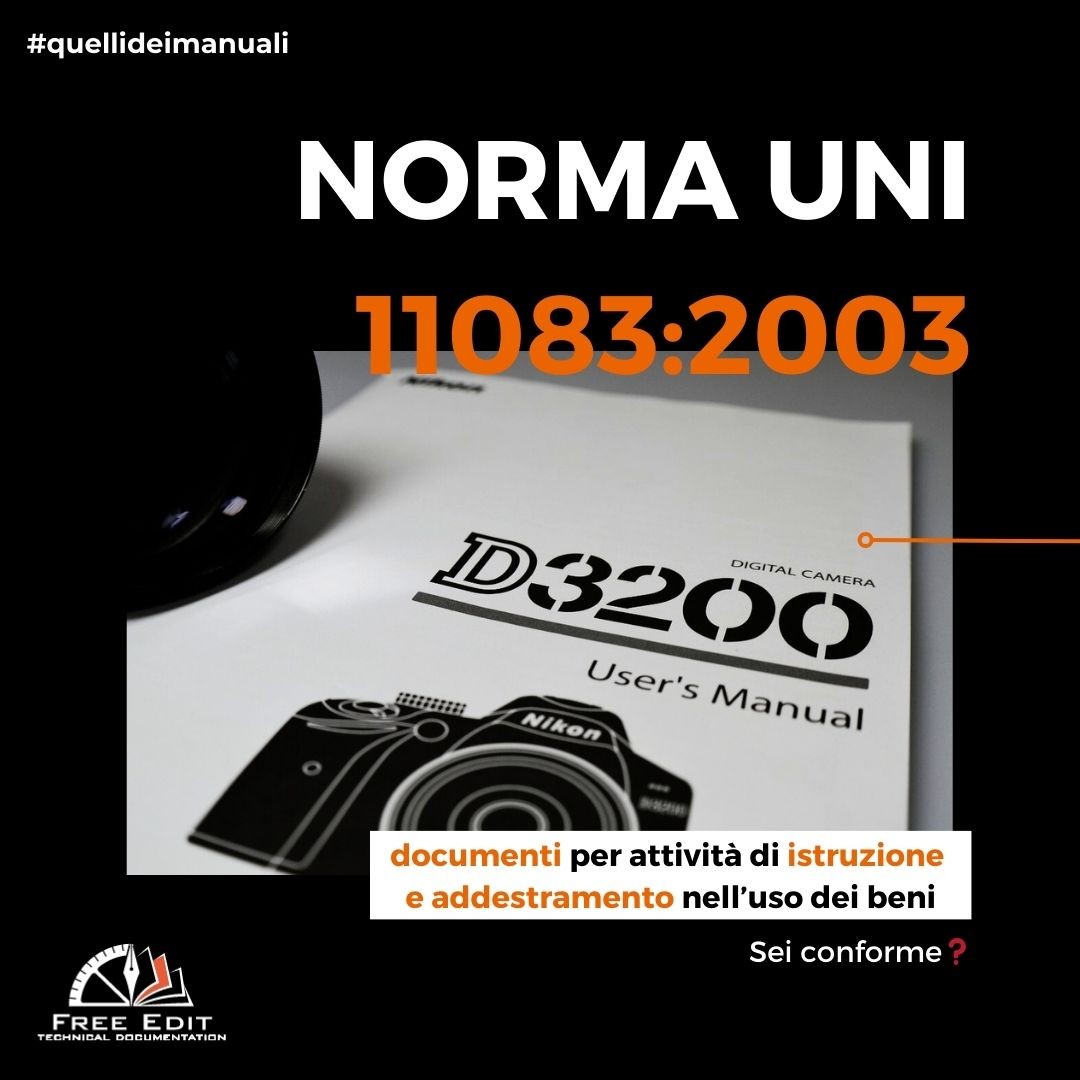 NORMA 11083:2003 - DOCUMENTI ISTRUZIONE E ADDESTRAMENTO USO BENI