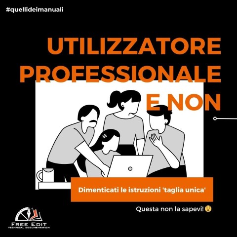 UTILIZZATORE PROFESSIONALE E NON - DIMENTICATE LE ISTRUZIONI 'TAGLIA UNICA'