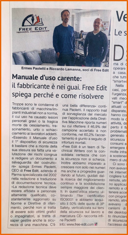 Articolo Free Edit su Il Sole 24 ORE